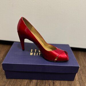 Stuart Weitzman Max Heeled Shoes in Red Quasar - Size 9M